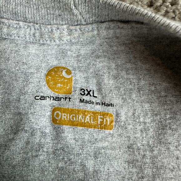 Carhartt Shirt Mens 3XL Gray Original Fit K87 Pocket Tee Workwear Cotton - Picture 4 of 9